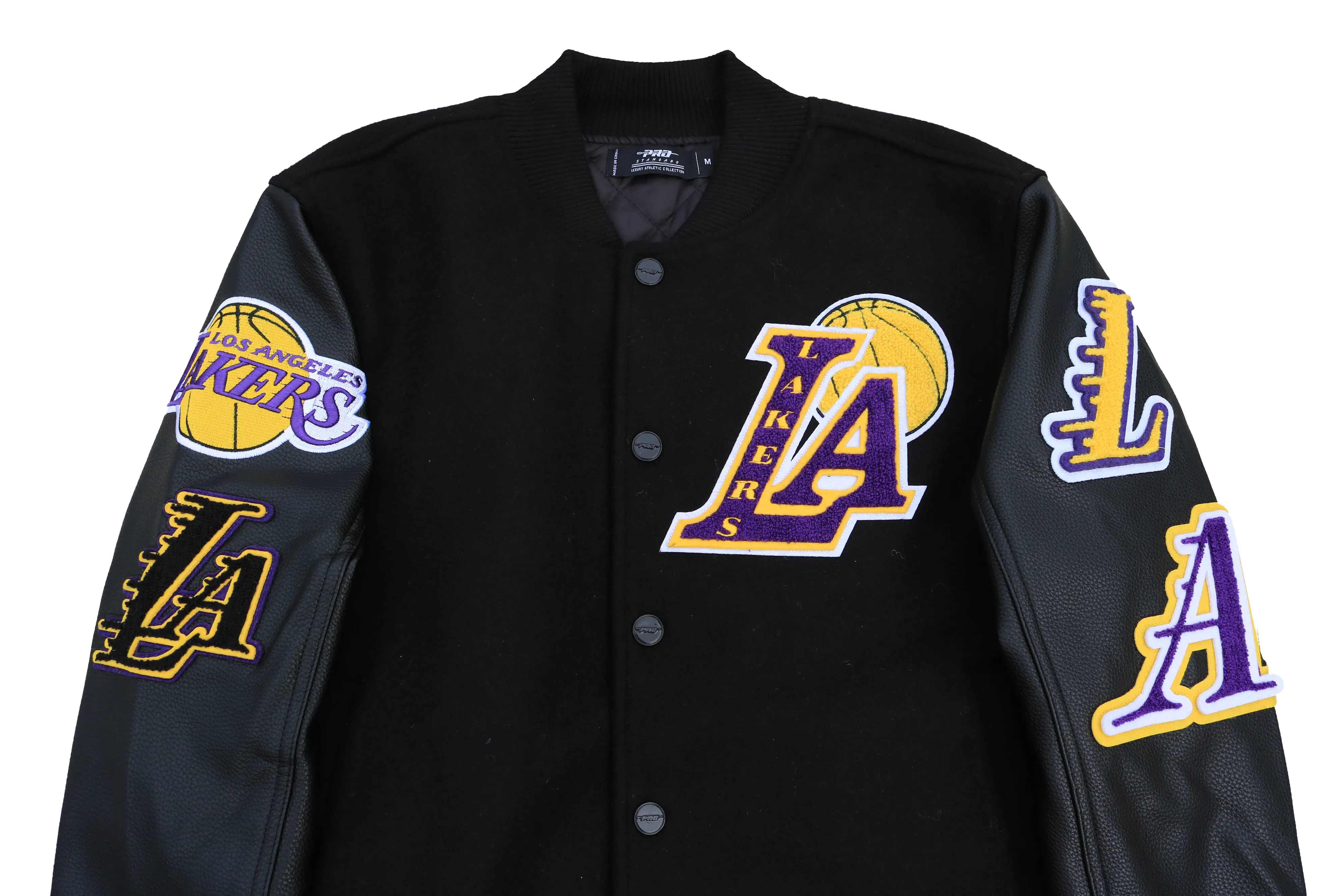 Los Angeles Lakers Logo Wool Leather Varsity Jacket