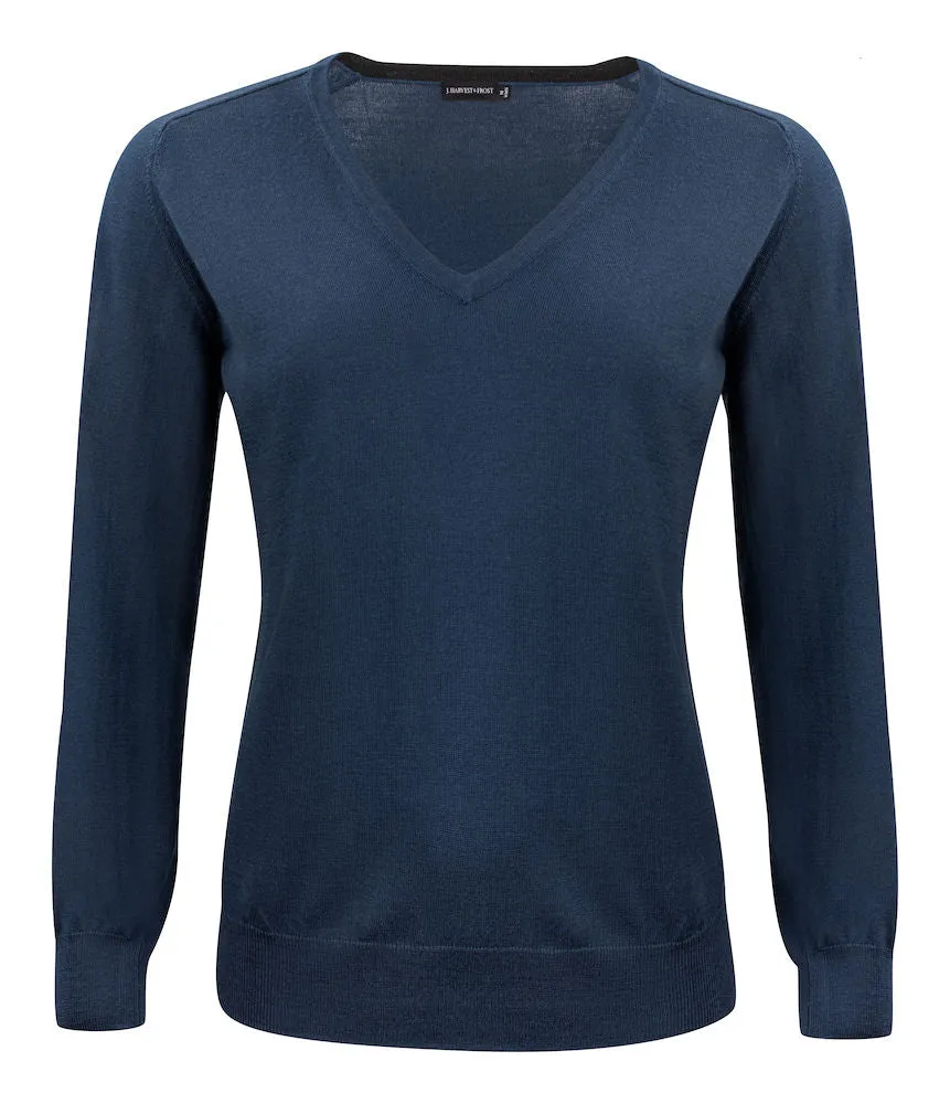 Merino Sweater V-Neck Woman Navy