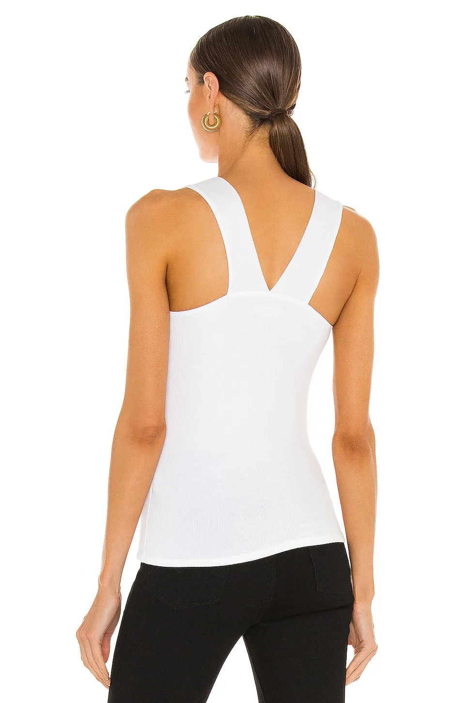 Michael Lauren Bosco Snap Front Tank Top, white