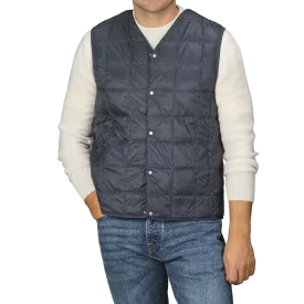 Navy Blue Nylon Down Padded Vest