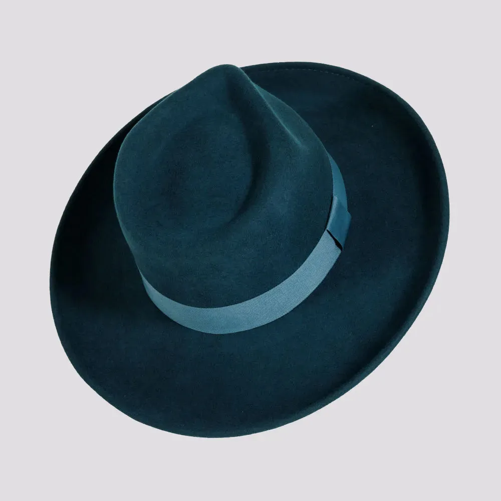 Oakley | Womens Crushable Wool Felt Teardrop Fedora Hat with Curled Brim