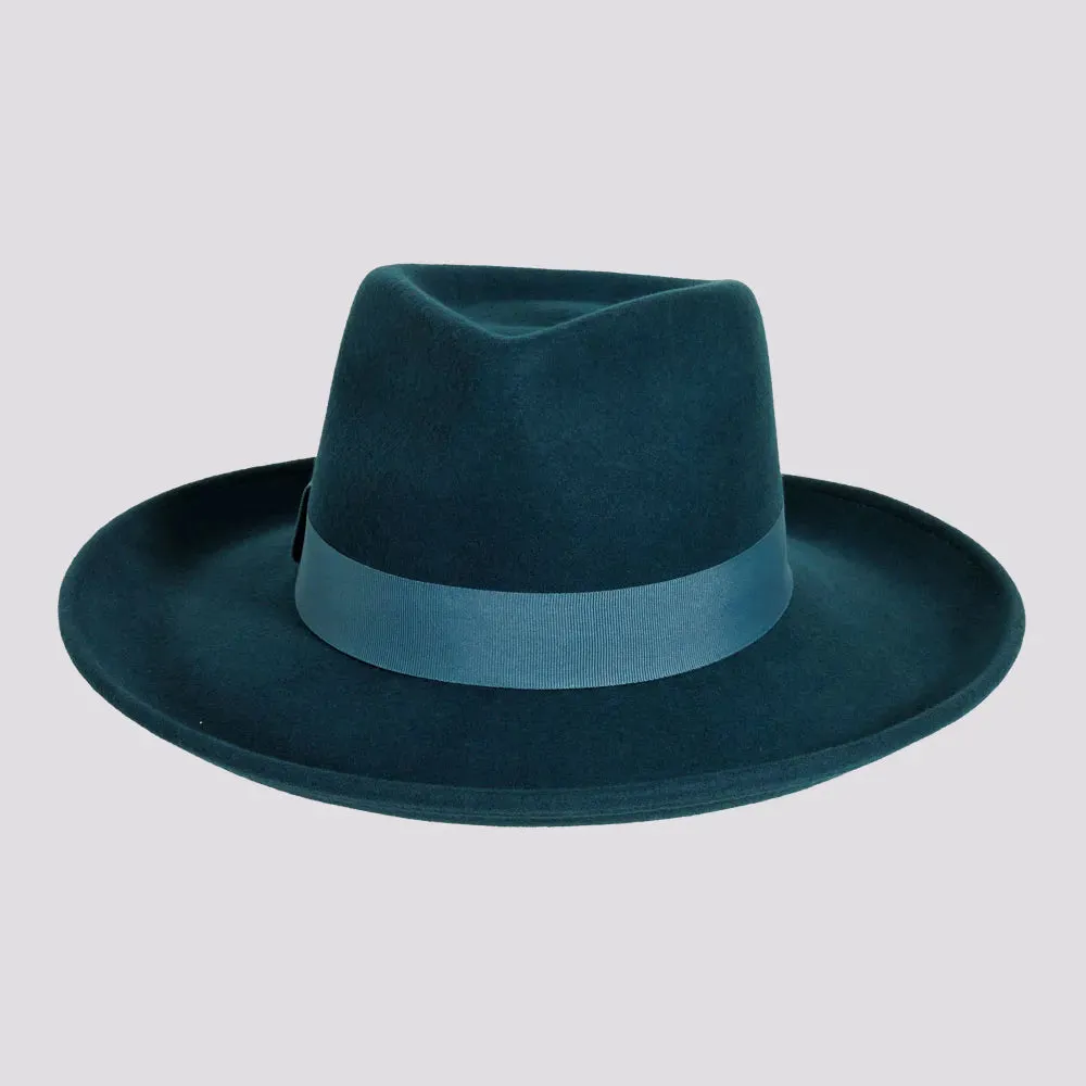 Oakley | Womens Crushable Wool Felt Teardrop Fedora Hat with Curled Brim