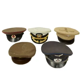 Original WWII and Post War Military Hat Collection - Set of 5