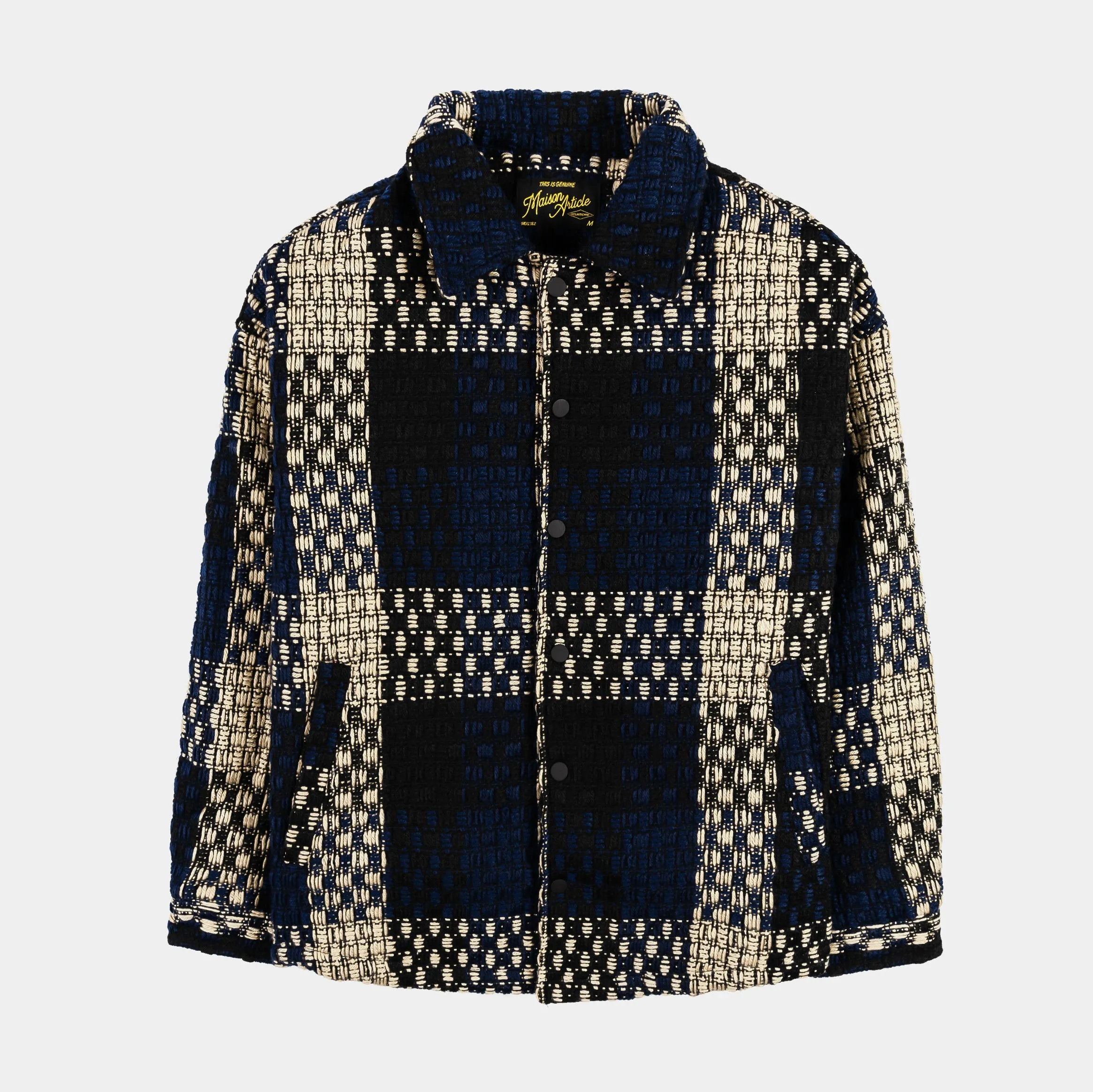 Quilted Woven Mens Jacket (Navy/Cream)