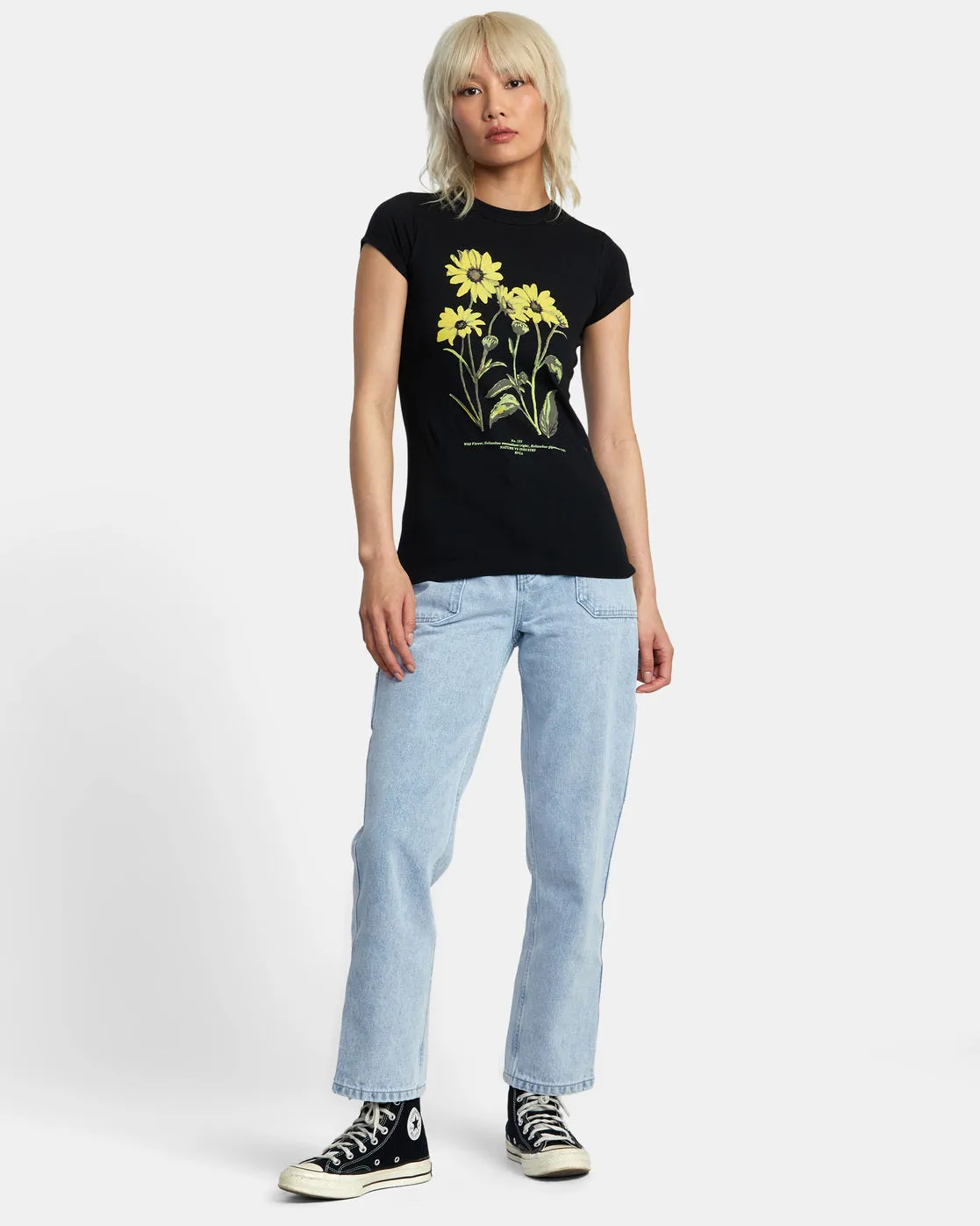 RVCA Botanical Naughty T-Shirt - RVCA Black