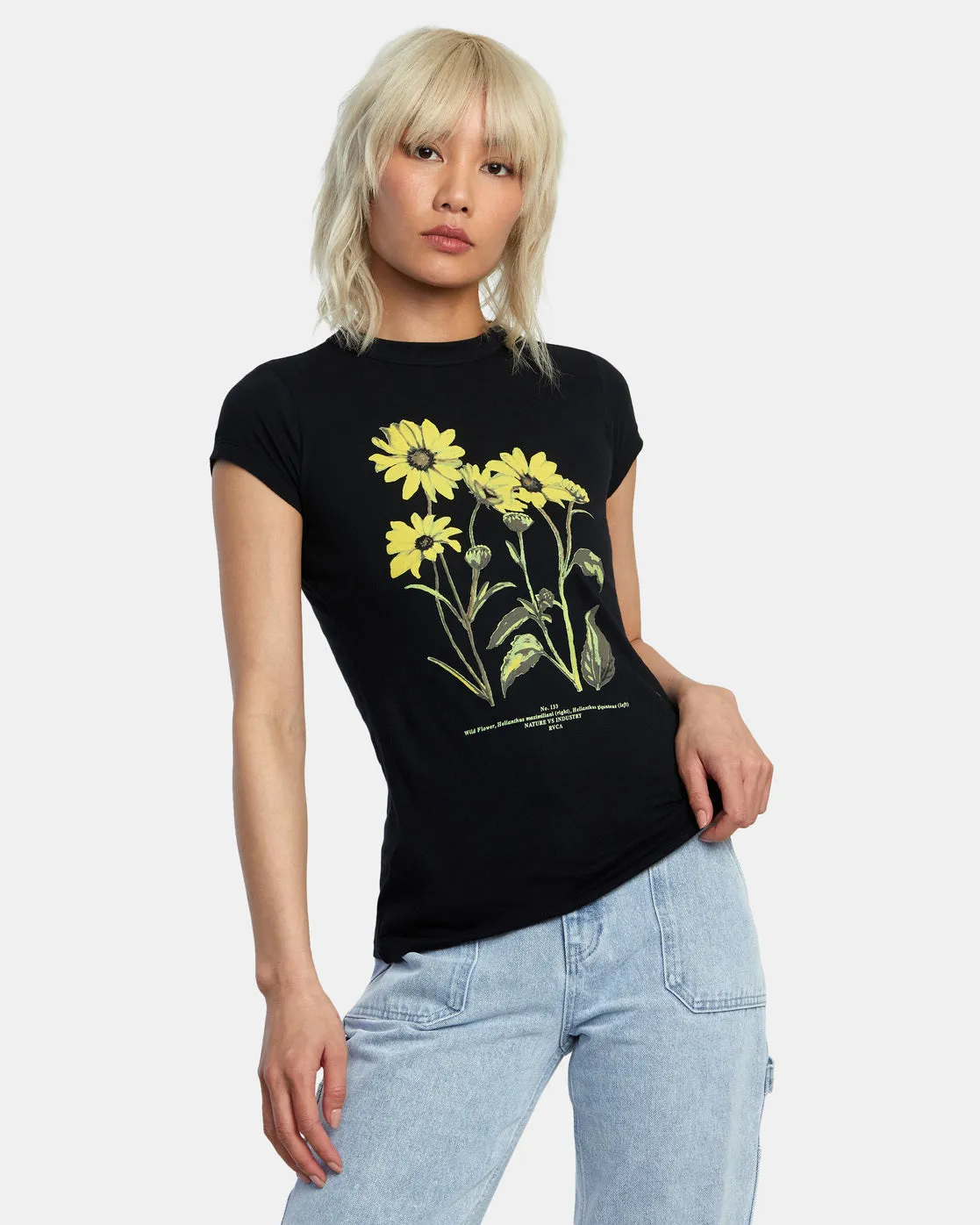 RVCA Botanical Naughty T-Shirt - RVCA Black