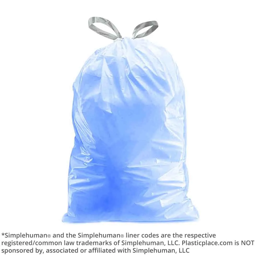 Sample of 8-9 Gallon Simplehuman®* Compatible Blue Trash Bags Code H