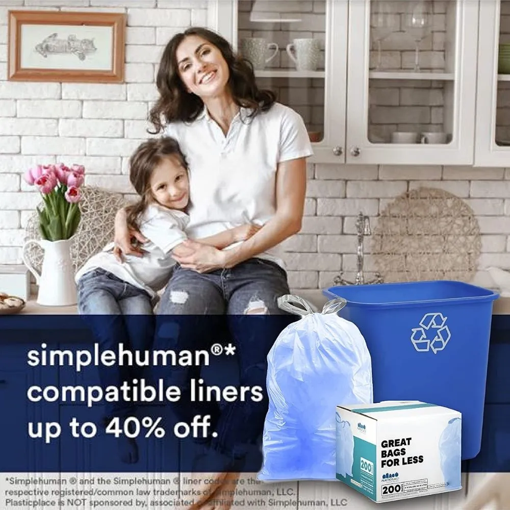 Sample of 8-9 Gallon Simplehuman®* Compatible Blue Trash Bags Code H