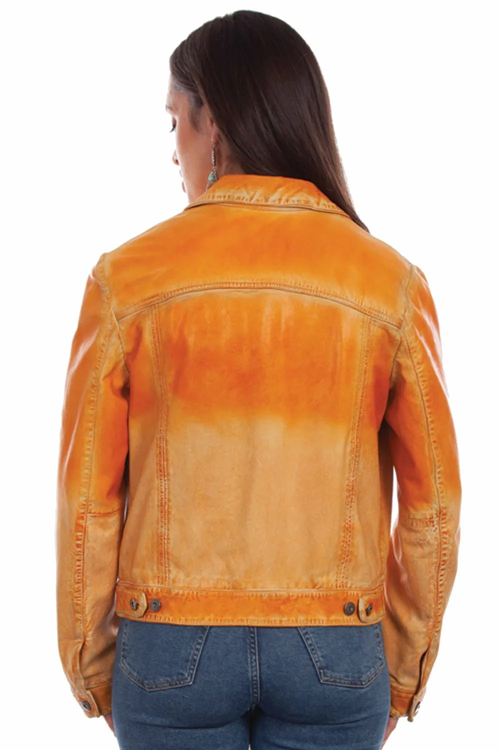 Scully Womens Butterscotch Leather Ombre Jacket