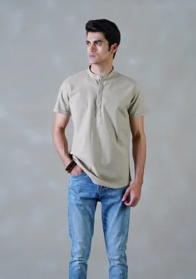 Skin Band Collar Shirt