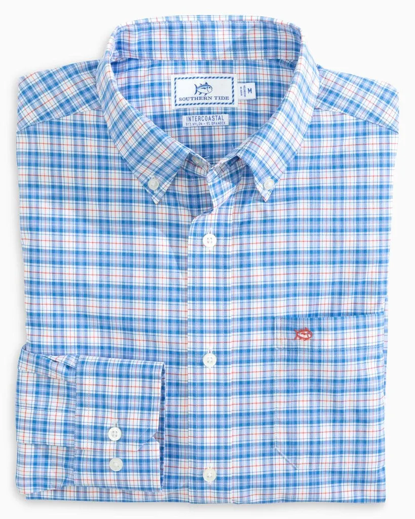 Southern Tide Men's Bollard Intercoastal Performance Sport Shirt / Heritage Blue