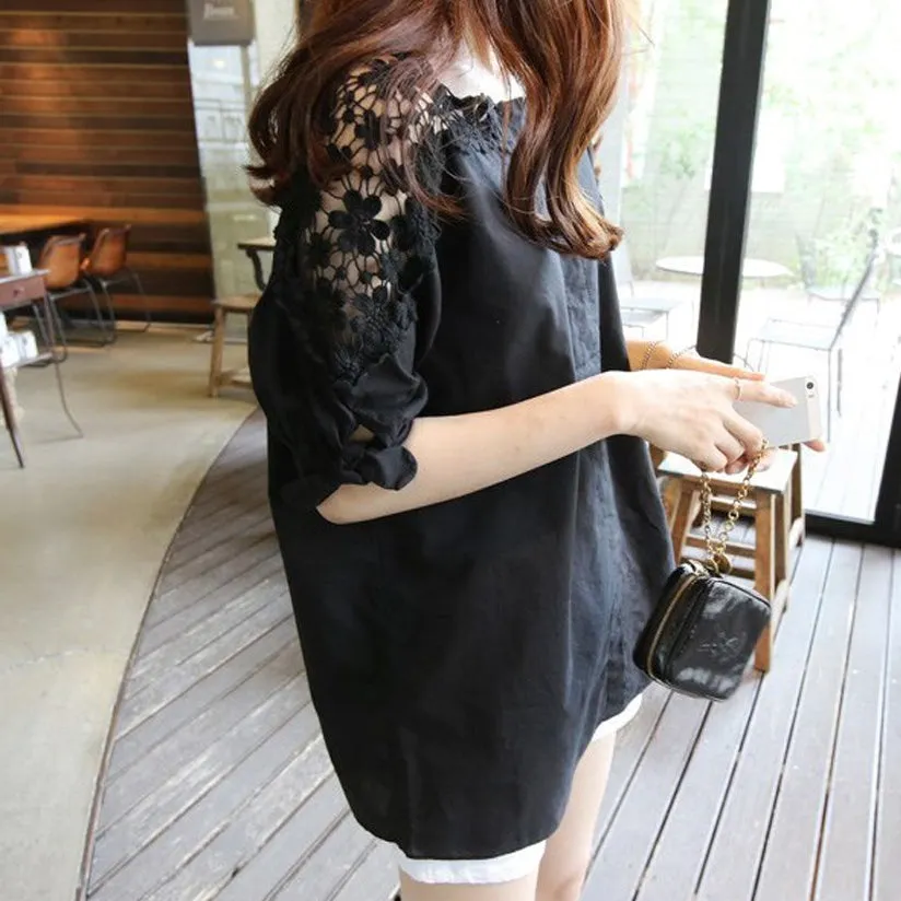 Street Style Summer Lace Sleeve Blouse