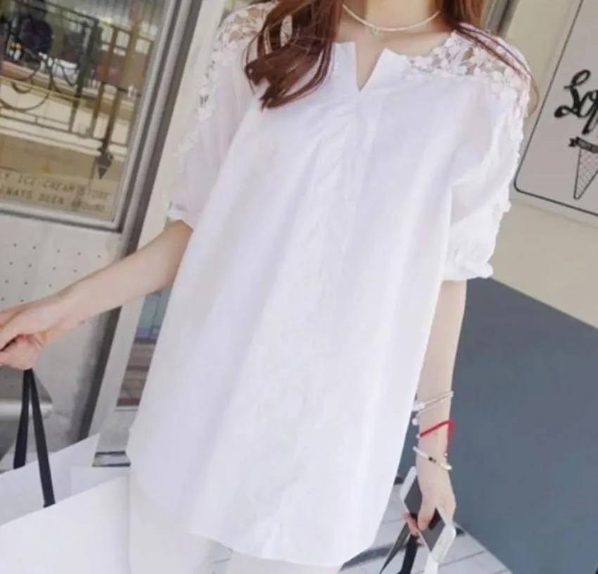 Street Style Summer Lace Sleeve Blouse