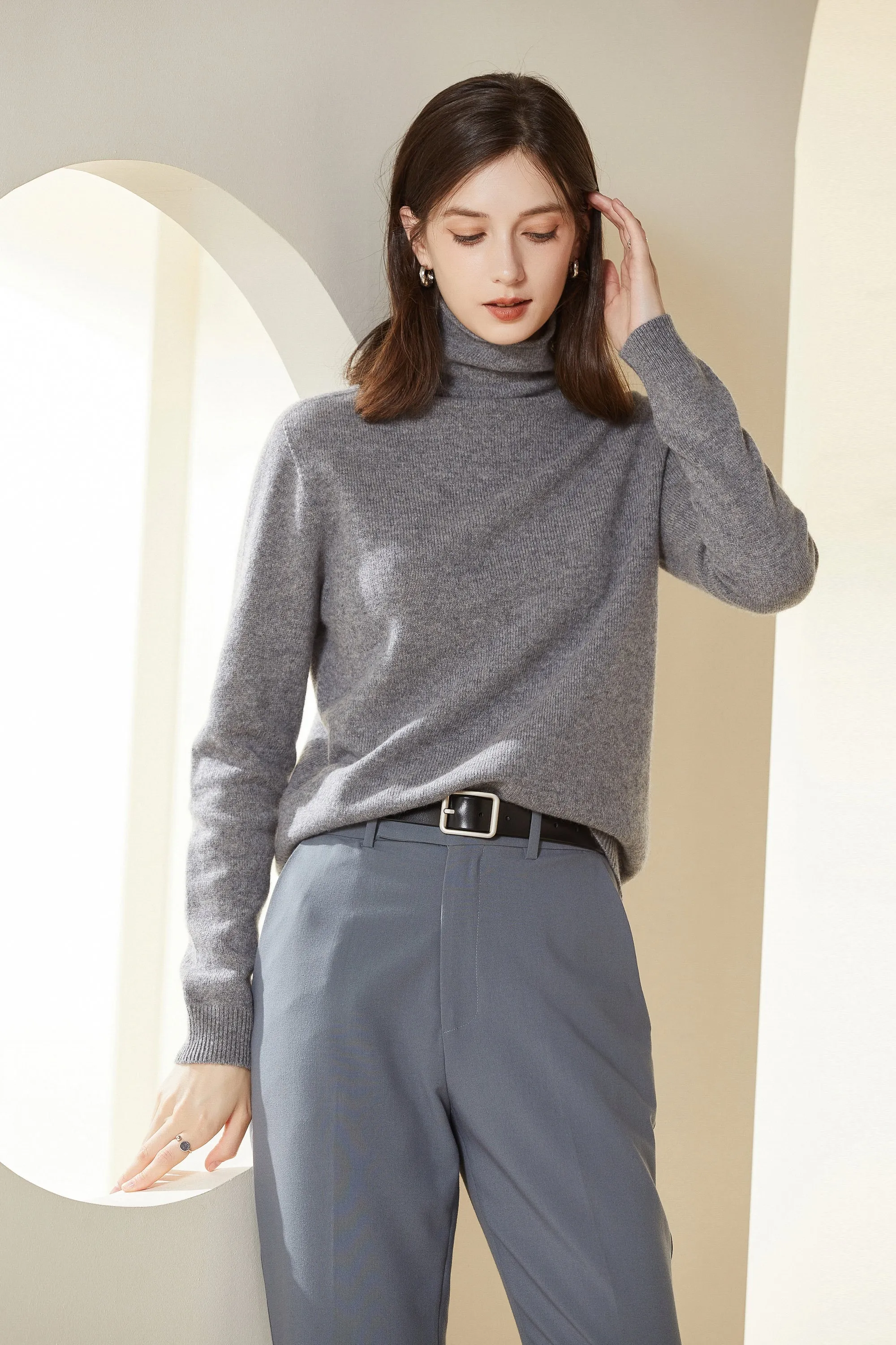 Sylphide | Maia Gray Rollneck Wool Sweater