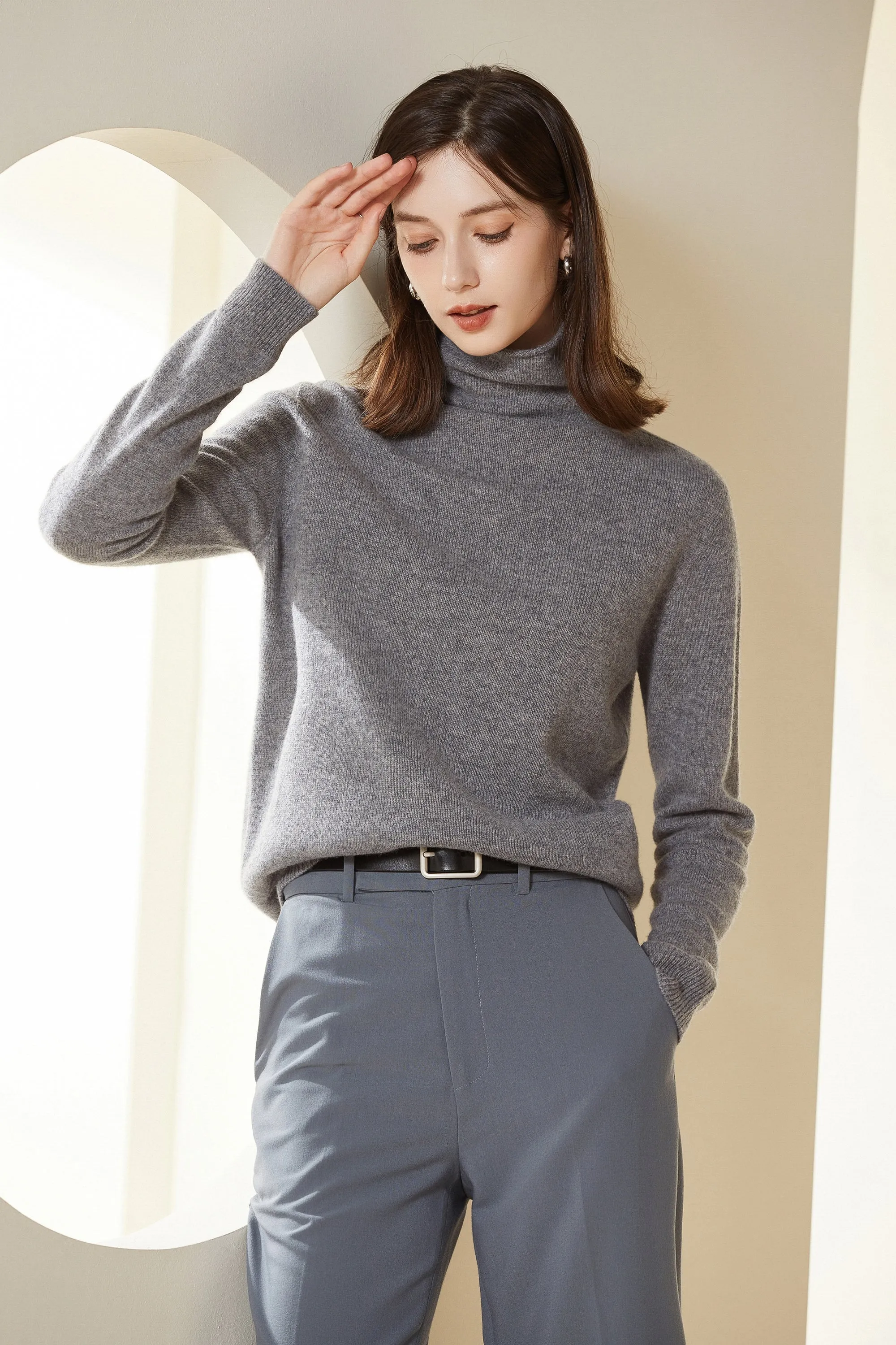 Sylphide | Maia Gray Rollneck Wool Sweater