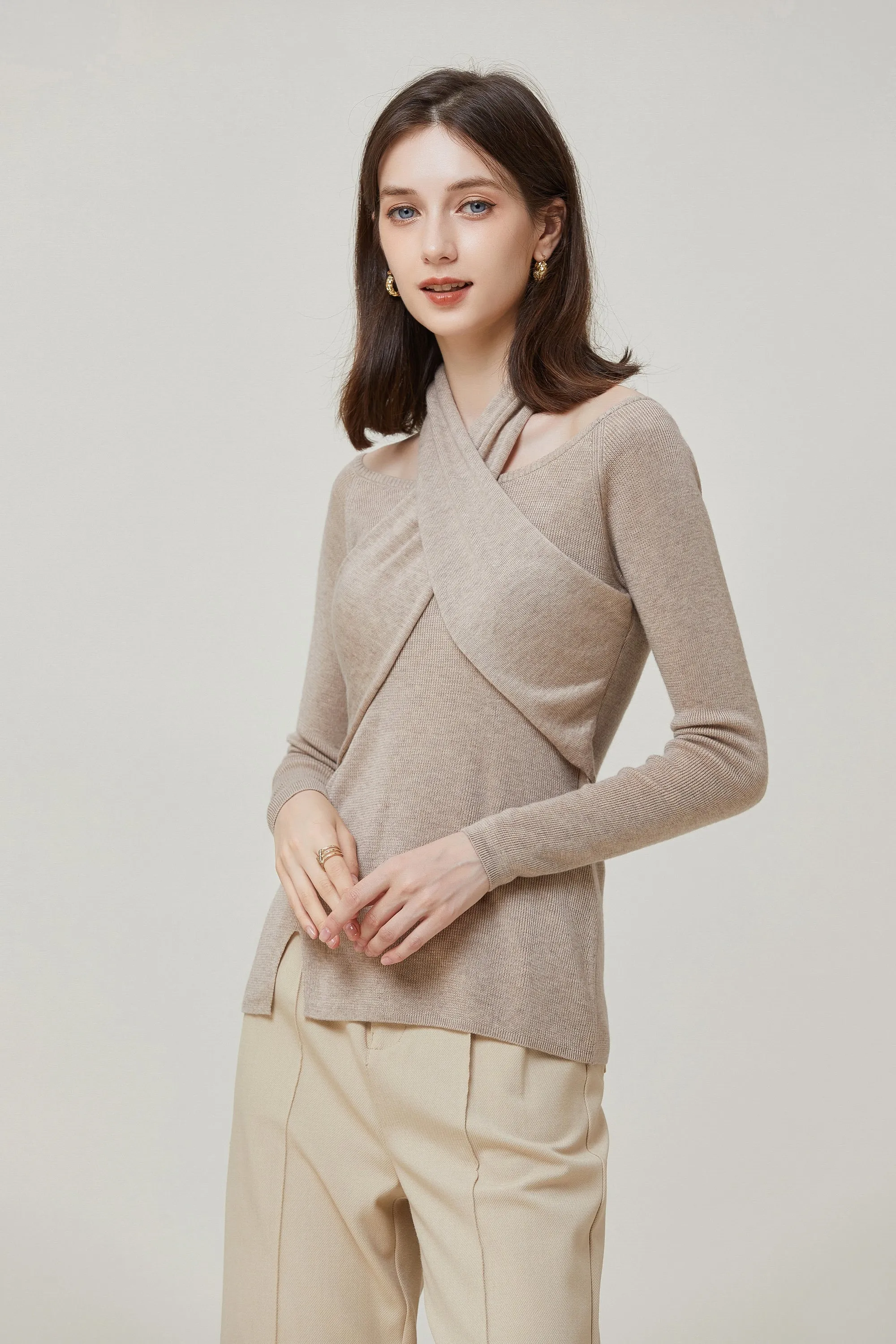 Sylphide | Osanne Surplice Wool Blend Sweater