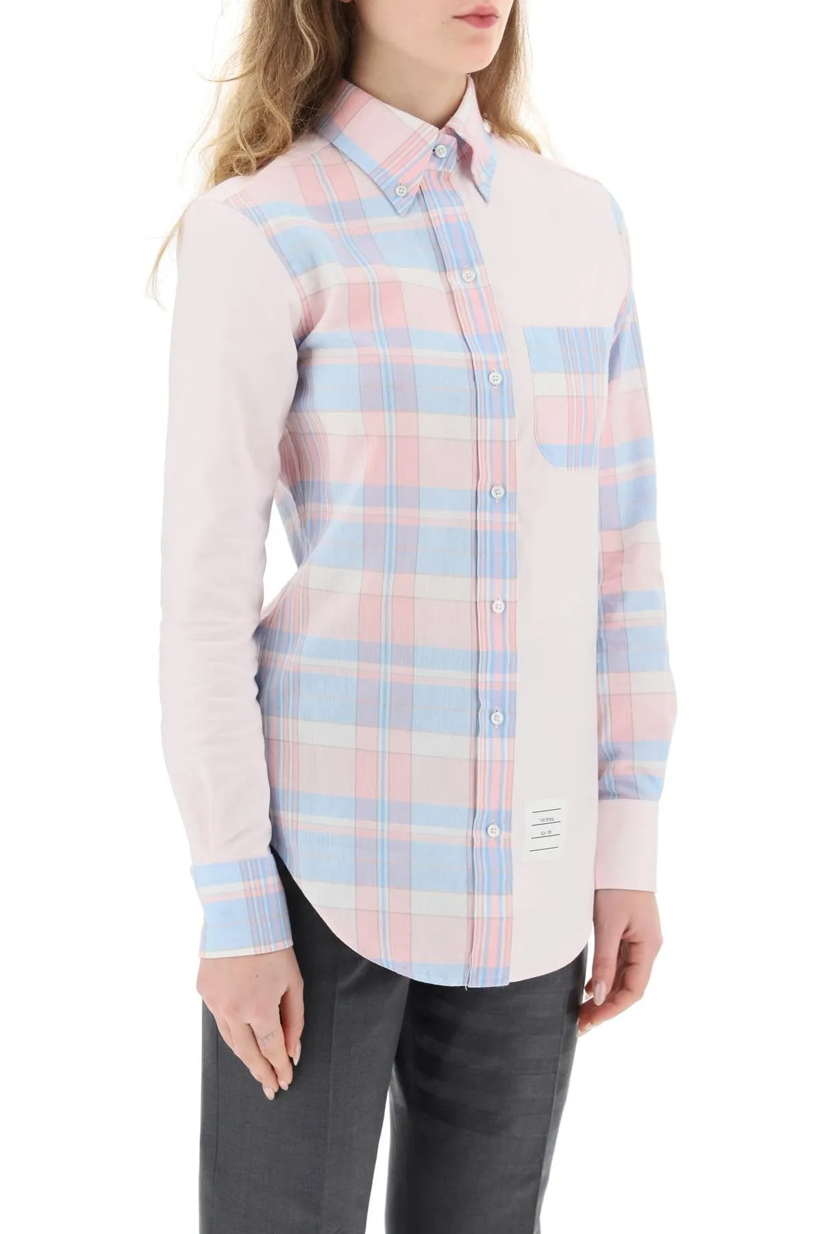 Thom browne fun mix madras cotton shirt