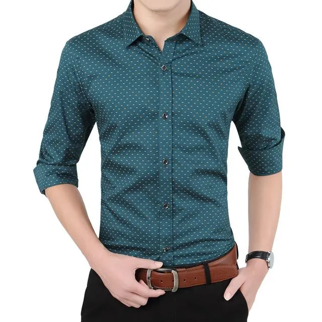 West Louis™ Designer Polka Dot Dress Shirts