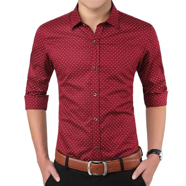 West Louis™ Designer Polka Dot Dress Shirts